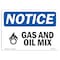 Signmission OSHA Notice Sign, 10" Height, 14" Width, Rigid Plastic, Gas And Oil Mix Sign With Symbol, Landscape OS-NS-P-1014-L-12987 - alternate 1